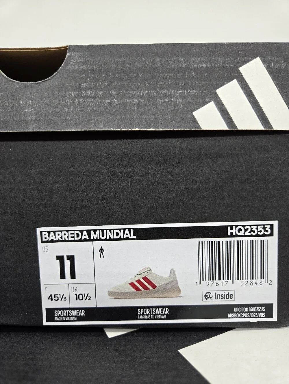 adidas Men's Barreda Mundial HQ2353 Off White Pure Ruby Shoes Size 11